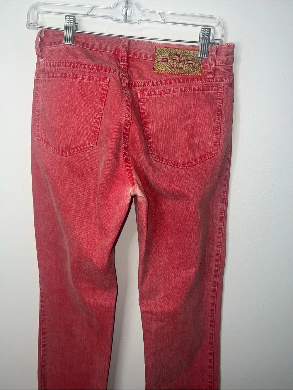 Etro Milano Straight-Leg Women’s Jeans in Faded Red